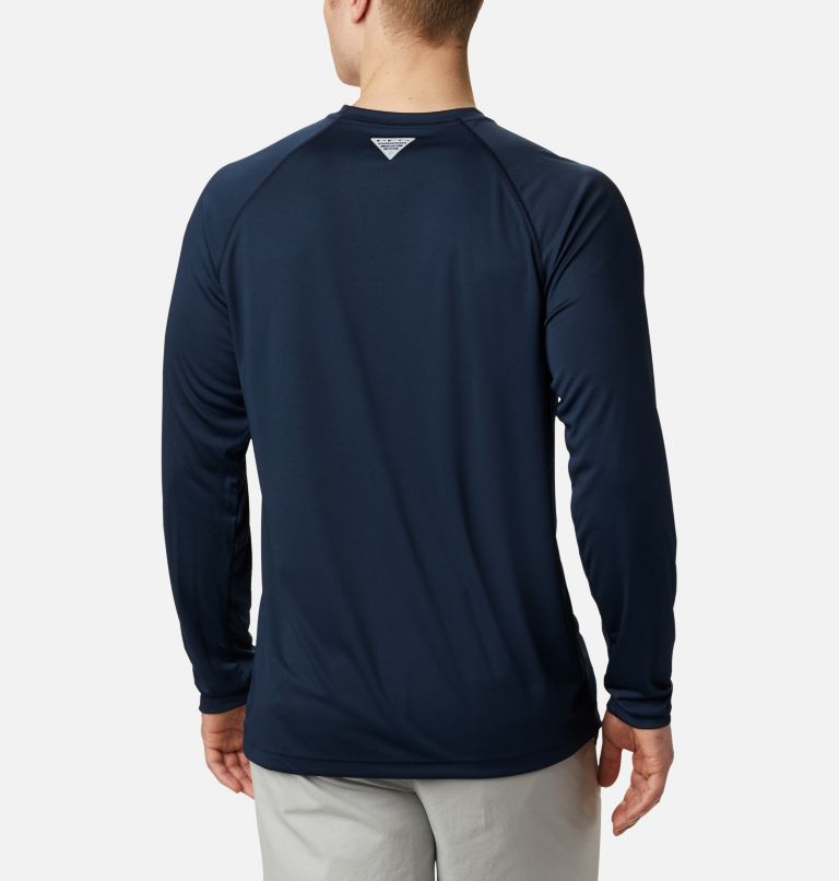 Thumbnail: Men's Collegiate PFG Terminal Tackle Long Sleeve Shirt - Auburn, Color: AUB - Collegiate Navy, Spark Orange, image 2