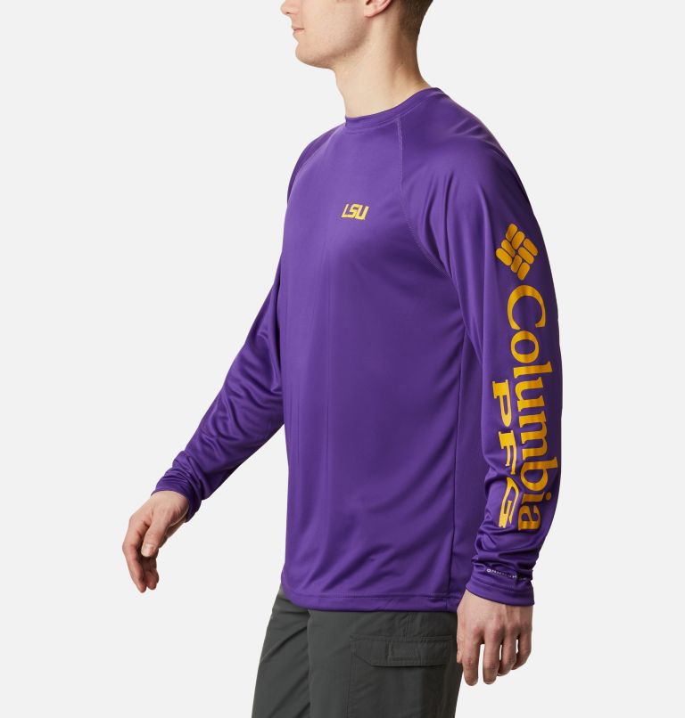 Columbia Men's LSU Tigers Purple Terminal Tackle Long Sleeve T-Shirt