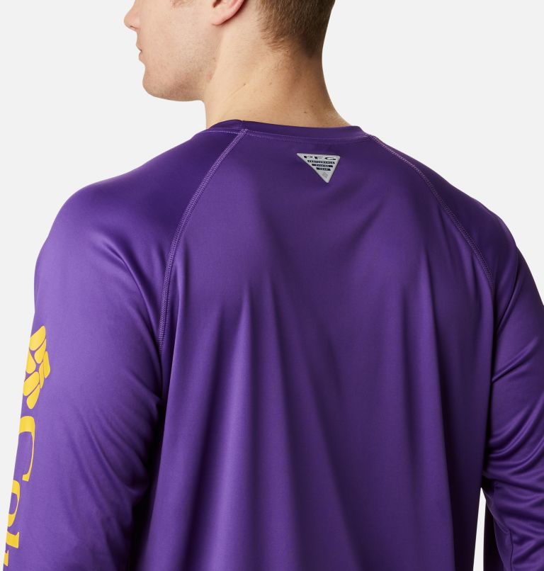 Men's Collegiate PFG Terminal Tackle Long Sleeve Shirt - LSU, Color: LSU - Vivid Purple, Collegiate Yellow, image 5
