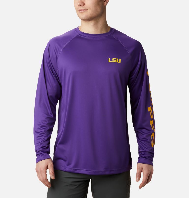 CLG Terminal Tackle LS Shirt | 518 | M, Color: LSU - Vivid Purple, Collegiate Yellow, image 1