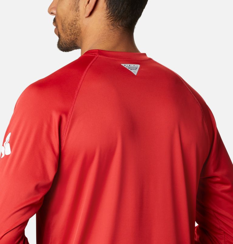 Men's Collegiate PFG Terminal Tackle Long Sleeve Shirt - Ohio State, Color: OS - Intense Red, White, image 5