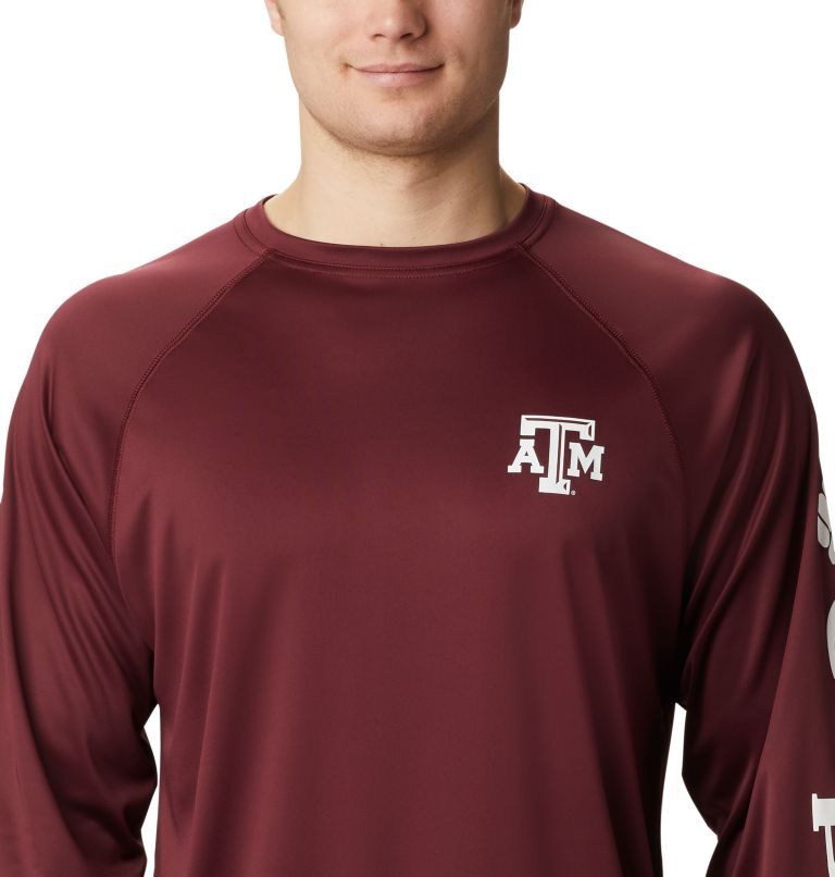 Columbia Men's Texas A&M Aggies Maroon Terminal Tackle Long Sleeve T-Shirt, Medium, Red