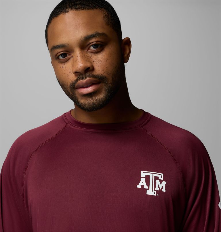 Men's Collegiate PFG Terminal Tackle Long Sleeve Shirt - Texas A&M, Color: TAM - Deep Maroon, White, image 5