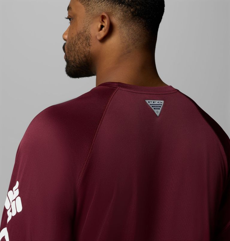 Men's Collegiate PFG Terminal Tackle Long Sleeve Shirt - Texas A&M, Color: TAM - Deep Maroon, White, image 7