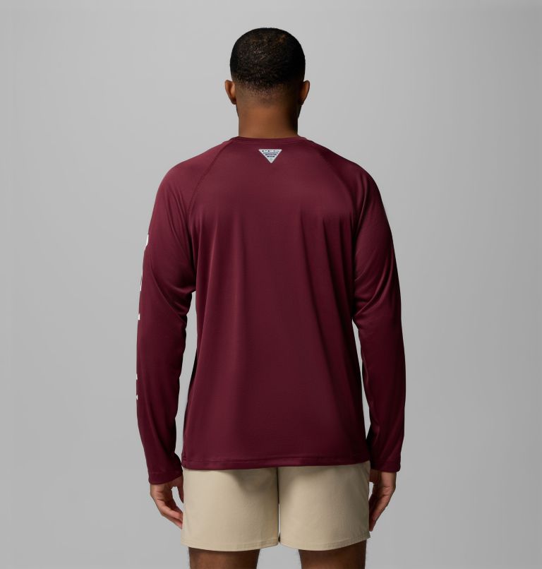 Men's Collegiate PFG Terminal Tackle Long Sleeve Shirt - Texas A&M, Color: TAM - Deep Maroon, White, image 3
