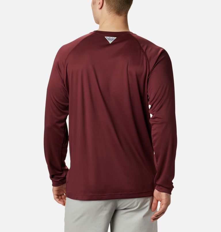 Men's Collegiate PFG Terminal Tackle Long Sleeve Shirt - Virginia Tech, Color: VT - Deep Maroon, Tangy Orange, image 2