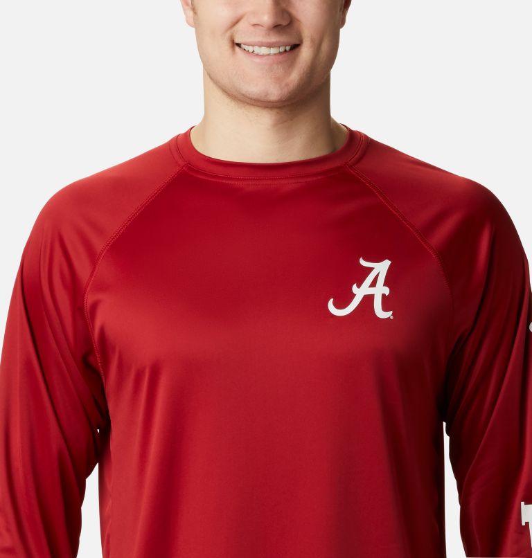 Men's Collegiate PFG Terminal Tackle Long Sleeve Shirt - Alabama, Color: ALA - Red Velvet, White, image 4