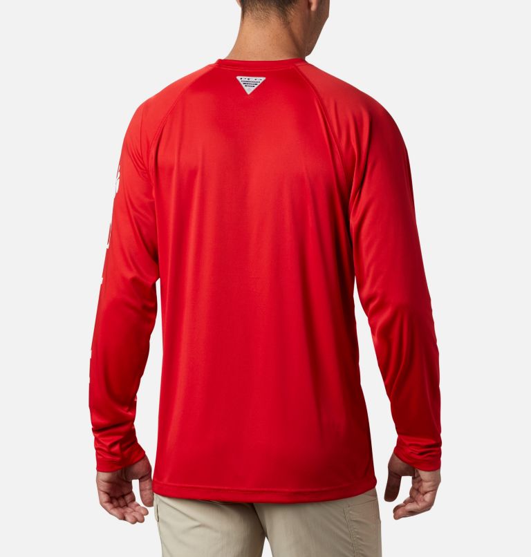 Men's Collegiate PFG Terminal Tackle Long Sleeve Shirt - Georgia, Color: UGA - Bright Red, White, image 2