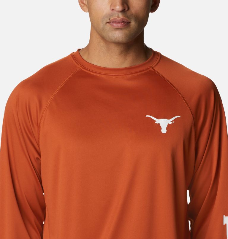 Columbia Men's Texas Longhorns Grey Terminal Tackle Long Sleeve Shirt, Small, Gray