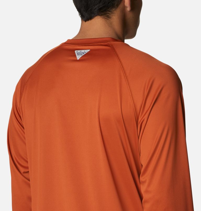 COLUMBIA Men'S Pfg Burnt Orange Texas Longhorns Terminal Tackle Omni-Shade Long Sleeve T-Shirt