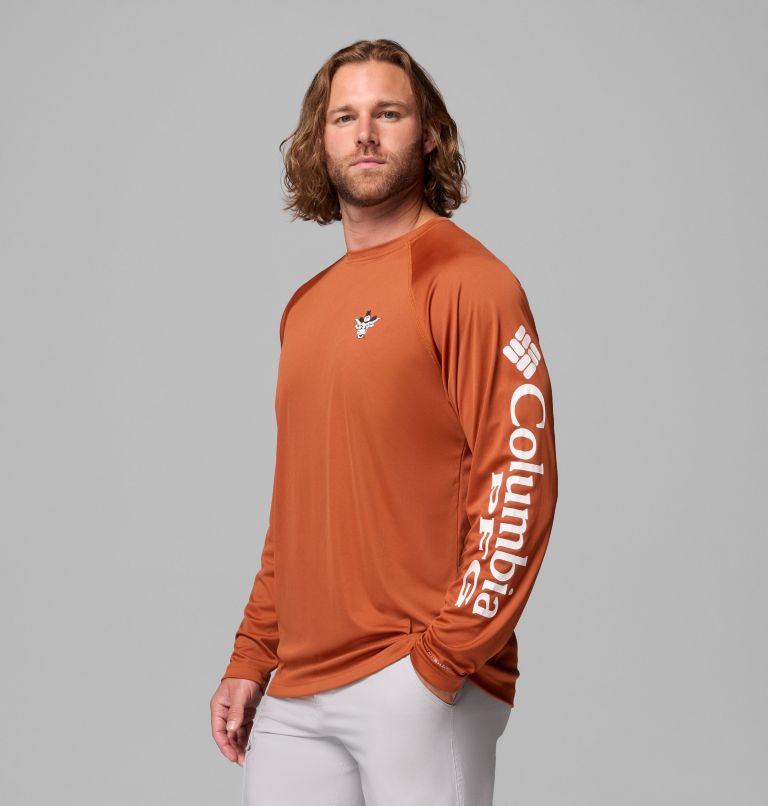 Men's Collegiate PFG Terminal Tackle Long Sleeve Shirt - Texas, Color: TEX - Cedar, image 4