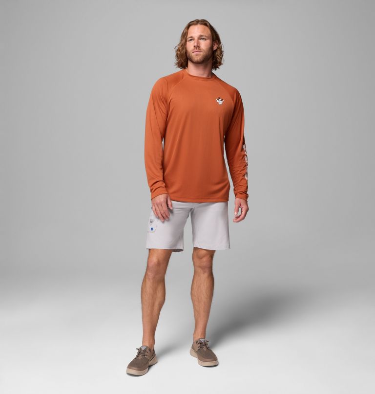 Men's Collegiate PFG Terminal Tackle Long Sleeve Shirt - Texas, Color: TEX - Cedar, image 2