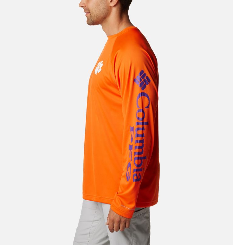 Men's Collegiate PFG Terminal Tackle Long Sleeve Shirt - Clemson, Color: CLE - Spark Orange, image 3