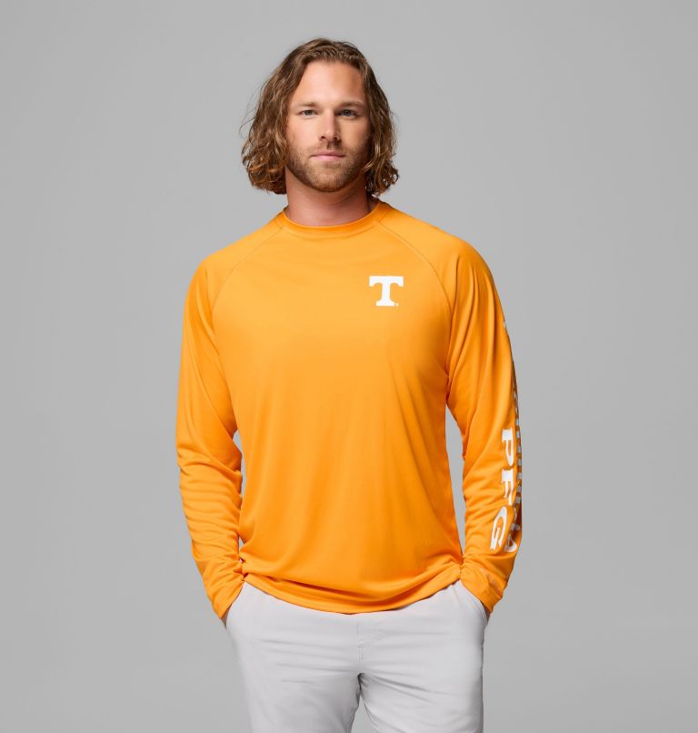 Men's Collegiate PFG Terminal Tackle Long Sleeve Shirt - Tennessee, Color: UT - Solarize, White, image 1