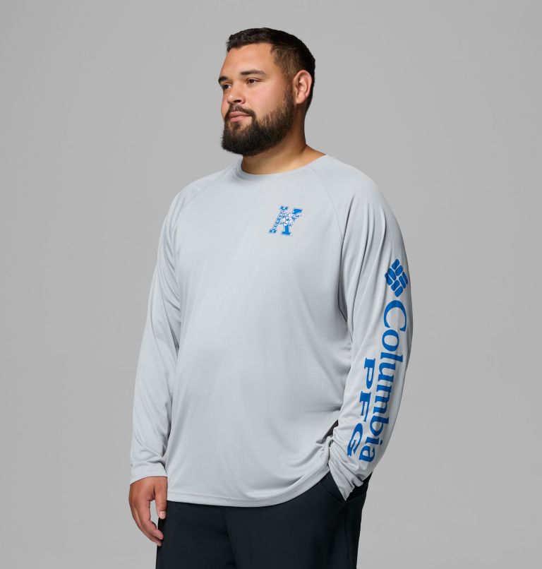 Men's Collegiate PFG Terminal Tackle Long Sleeve Shirt - Big - Kentucky, Color: UK - Columbia Grey, image 4