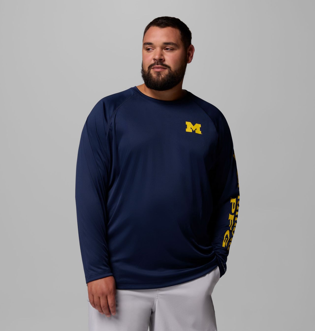 Men's Collegiate PFG Terminal Tackle™ Long Sleeve Shirt - Big - Michigan 1