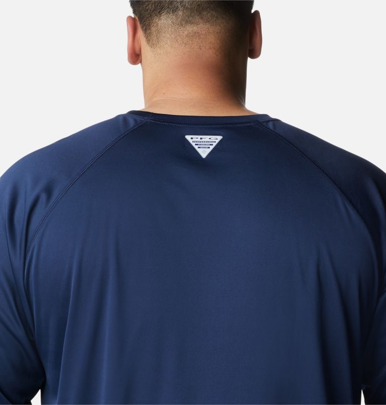 Thumbnail: Men's Collegiate PFG Terminal Tackle Long Sleeve Shirt - Big - West Virginia, Color: WV - Collegiate Navy, MLB Gold, image 5