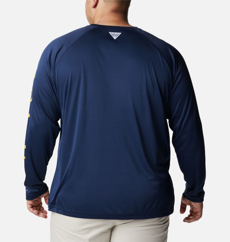 Men's Collegiate PFG Terminal Tackle Long Sleeve Shirt - Big - West Virginia, Color: WV - Collegiate Navy, MLB Gold, image 2