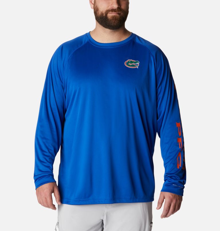 Men's Collegiate PFG Terminal Tackle Long Sleeve Shirt - Big - Florida, Color: FLA - Azul, Spark Orange, image 1