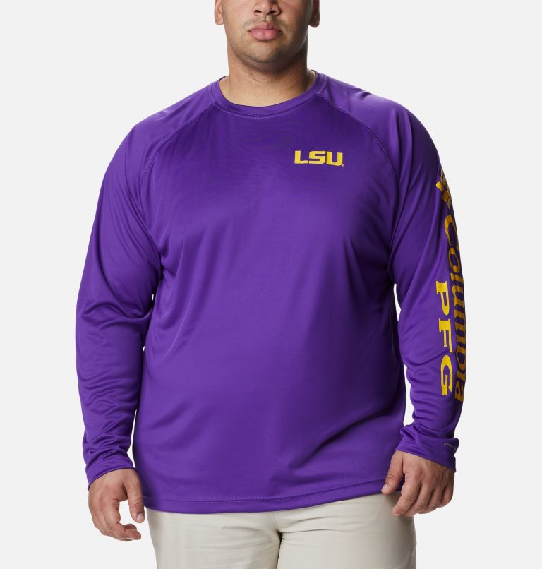 Columbia Men's Collegiate PFG Terminal Tackle Long Sleeve Shirt - LSU - M - Purple