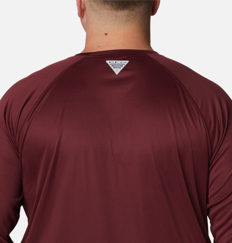 Thumbnail: Men's Collegiate PFG Terminal Tackle Long Sleeve Shirt - Big - Texas A&M, Color: TAM - Deep Maroon, White, image 5