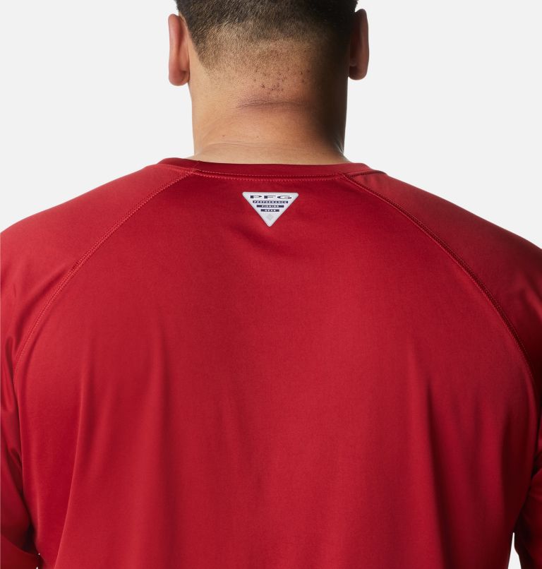 Men's Collegiate PFG Terminal Tackle Long Sleeve Shirt - Big - Alabama, Color: ALA - Red Velvet, White