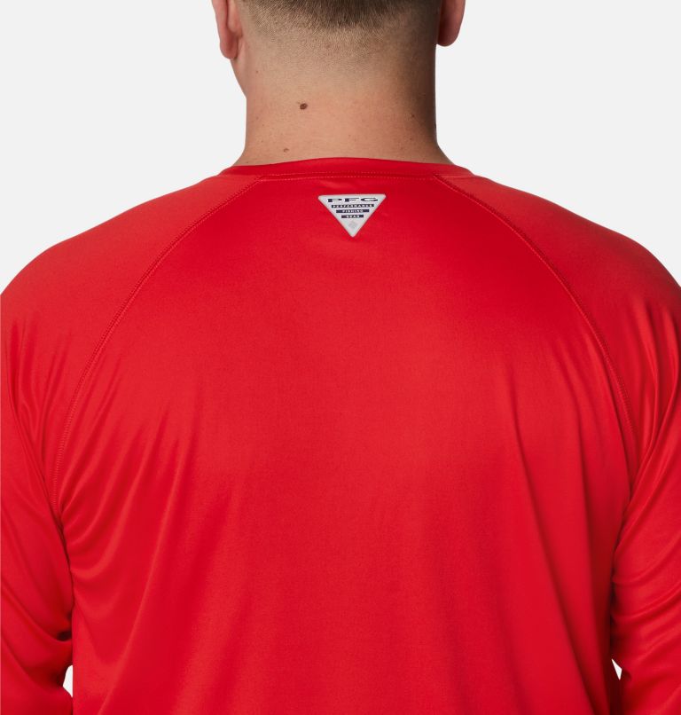 Men's Collegiate PFG Terminal Tackle Long Sleeve Shirt - Big - Georgia, Color: UGA - Bright Red, White, image 5