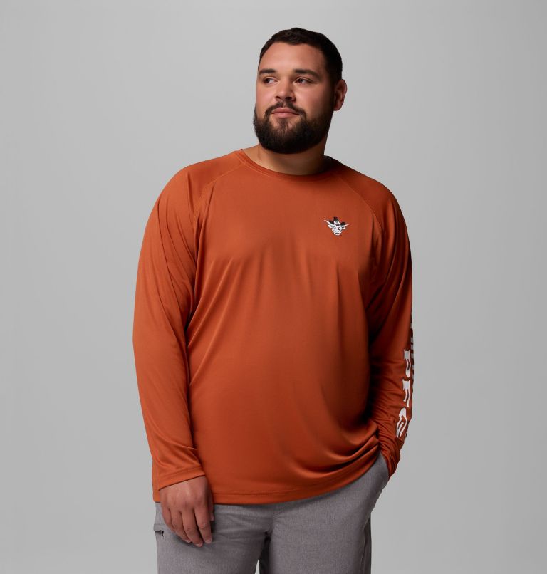 Men's Collegiate PFG Terminal Tackle Long Sleeve Shirt - Big - Texas, Color: TEX - Cedar, image 1