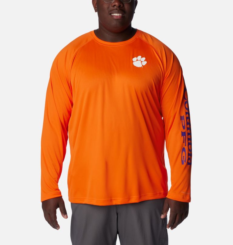 Men's Collegiate PFG Terminal Tackle Long Sleeve Shirt - Big - Clemson, Color: CLE - Spark Orange, image 1