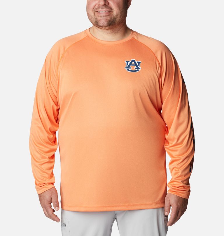 Men's Collegiate PFG Terminal Tackle Long Sleeve Shirt - Big - Auburn, Color: AUB - Spark Orange Heather