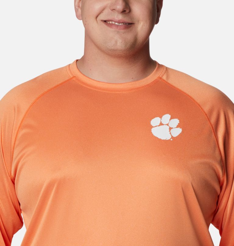 Men's Collegiate PFG Terminal Tackle Long Sleeve Shirt - Big - Clemson, Color: CLE - Spark Orange Heather