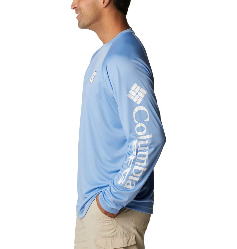 Men's Collegiate PFG Terminal Tackle Long Sleeve Shirt - Tall - North Carolina, Color: NC - White Cap, White, image 3