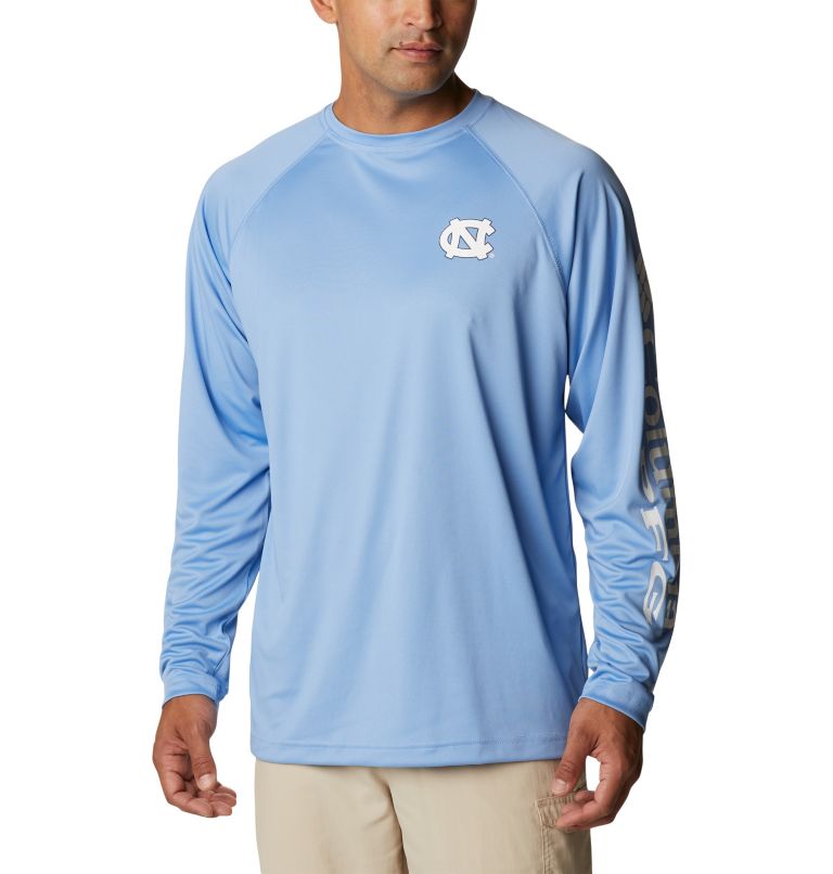 Men's Collegiate PFG Terminal Tackle Long Sleeve Shirt - Tall - North Carolina, Color: NC - White Cap, White, image 1