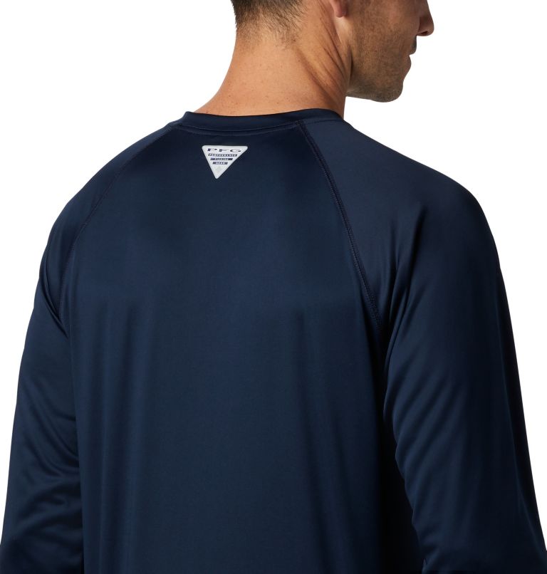 Men's Collegiate PFG Terminal Tackle Long Sleeve Shirt - Tall - West Virginia, Color: WV - Collegiate Navy, MLB Gold, image 5