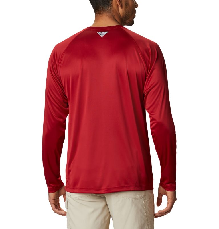 Thumbnail: Men's Collegiate PFG Terminal Tackle Long Sleeve Shirt - Tall - Alabama, Color: ALA - Red Velvet, White, image 2