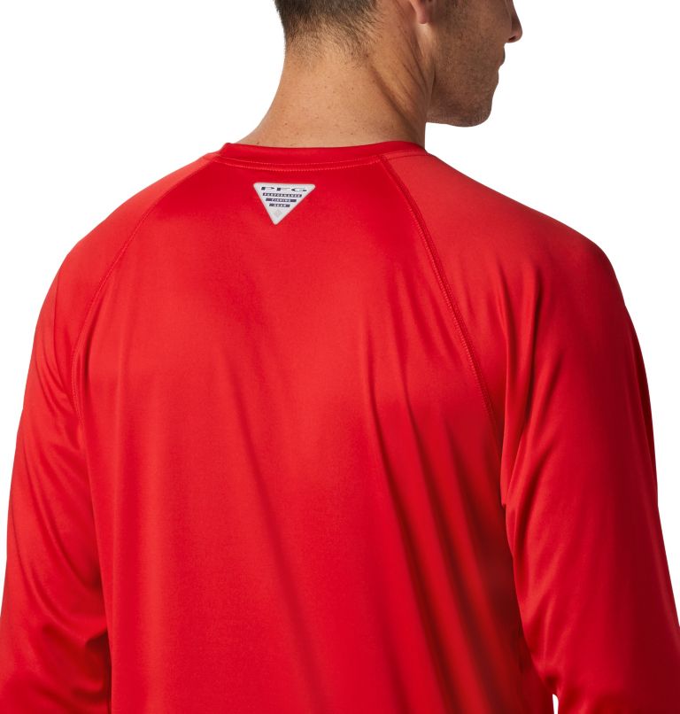 Thumbnail: Men's Collegiate PFG Terminal Tackle Long Sleeve Shirt - Tall - Georgia, Color: UGA - Bright Red, White, image 5