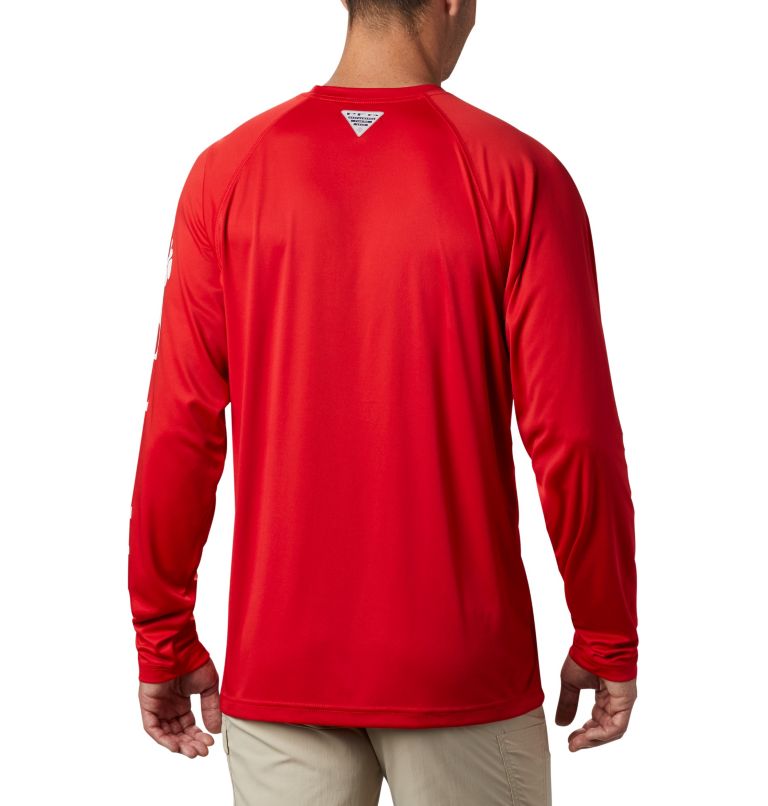Men's Collegiate PFG Terminal Tackle Long Sleeve Shirt - Tall - Georgia, Color: UGA - Bright Red, White, image 2
