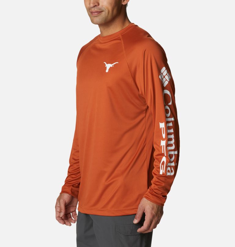 Men's Collegiate PFG Terminal Tackle Long Sleeve Shirt - Tall - Texas, Color: TEX - Cedar, White, image 3