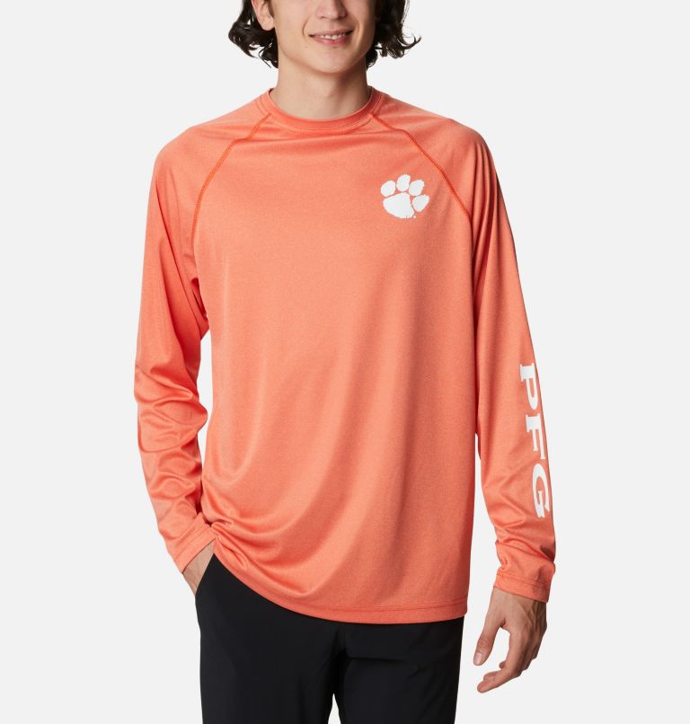 Men's Collegiate PFG Terminal Tackle Long Sleeve Shirt - Tall - Clemson, Color: CLE - Spark Orange Heather, image 1
