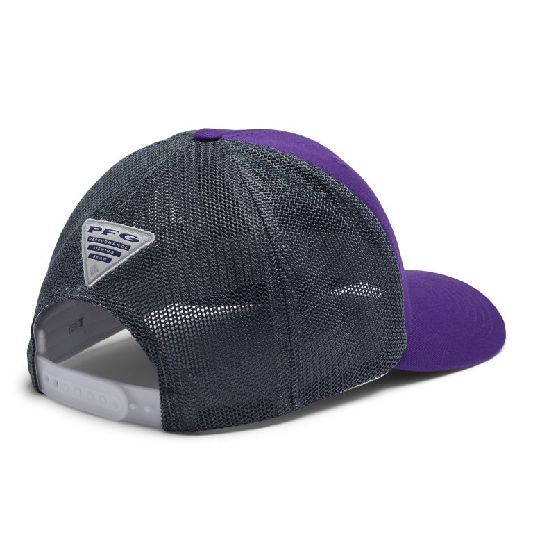 CLG PFG Mesh Snap Back Ball Cap | 518 | O/S, Color: LSU - Vivid Purple, Charcoal, image 2
