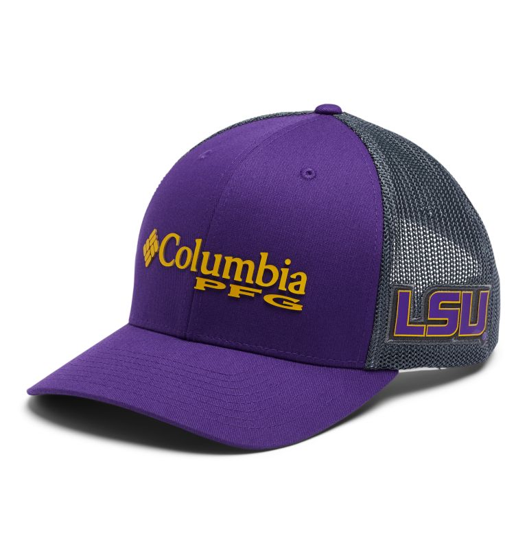 Thumbnail: CLG PFG Mesh Snap Back Ball Cap | 518 | O/S, Color: LSU - Vivid Purple, Charcoal, image 1