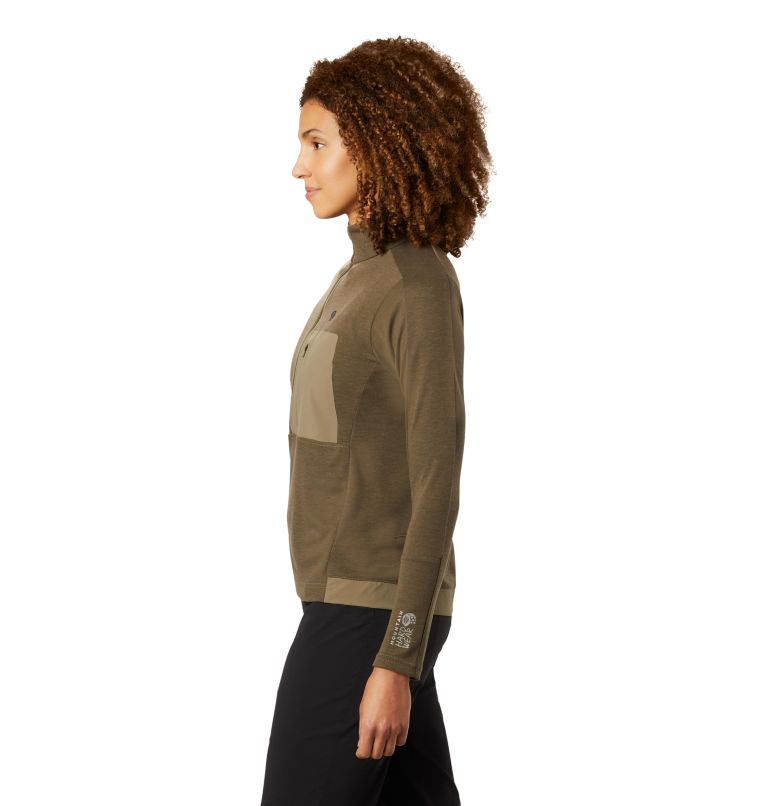 Women's Daisy Chain 1/2 Zip Pullover, Color: Light Army, image 3