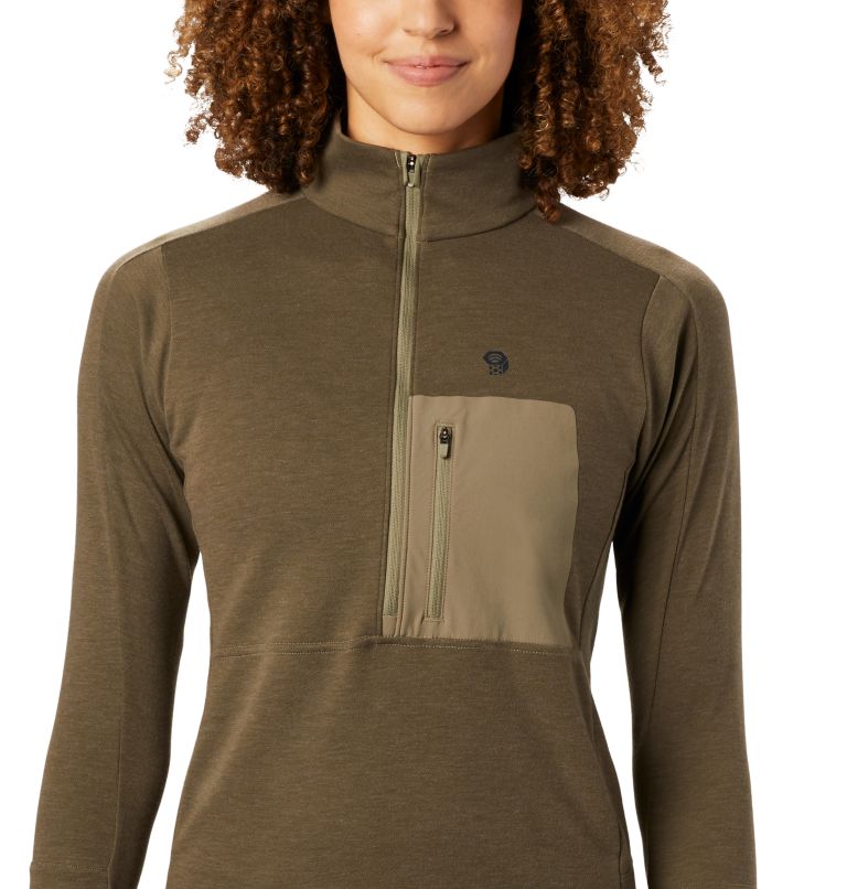 Thumbnail: Women's Daisy Chain 1/2 Zip Pullover, Color: Light Army, image 4