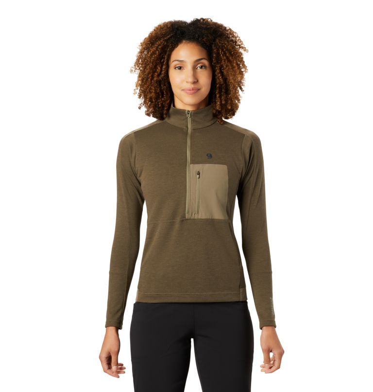 Women's Daisy Chain 1/2 Zip Pullover, Color: Light Army, image 1