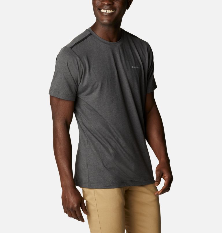 Men's Tech Trail Crew Neck Shirt, Color: Shark, image 5