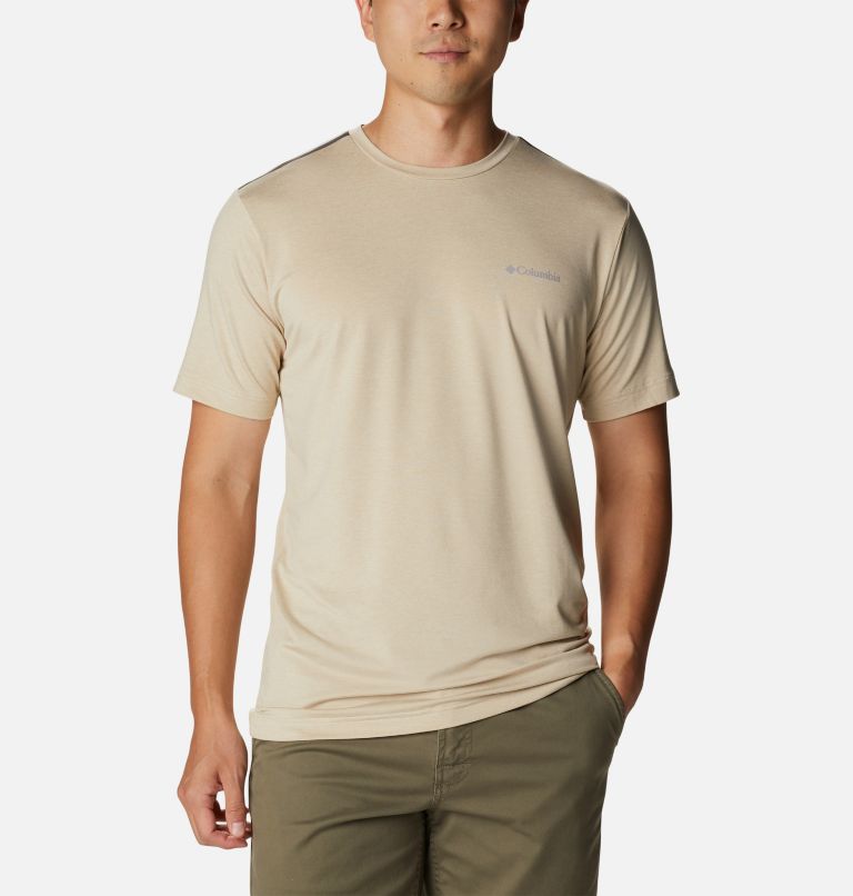 Men's Tech Trail Crew Neck Shirt, Color: Ancient Fossil Heather, image 1