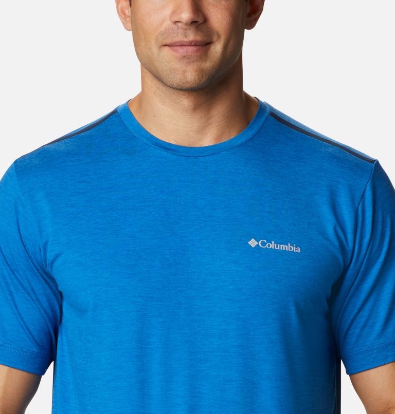 Men's Tech Trail Crew Neck Shirt, Color: Bright Indigo, image 4