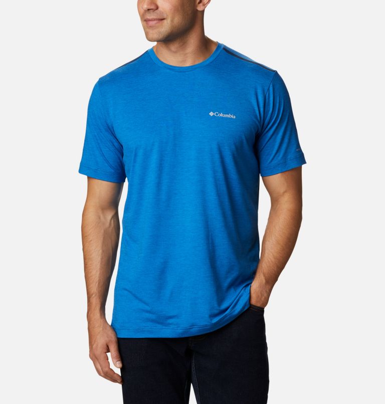 Men's Tech Trail Crew Neck Shirt, Color: Bright Indigo, image 1