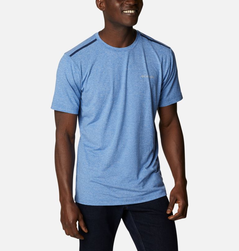 Men's Tech Trail Crew Neck Shirt, Color: Bright Indigo, image 5