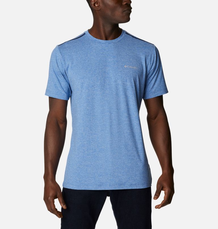 Men's Tech Trail Crew Neck Shirt, Color: Bright Indigo, image 1